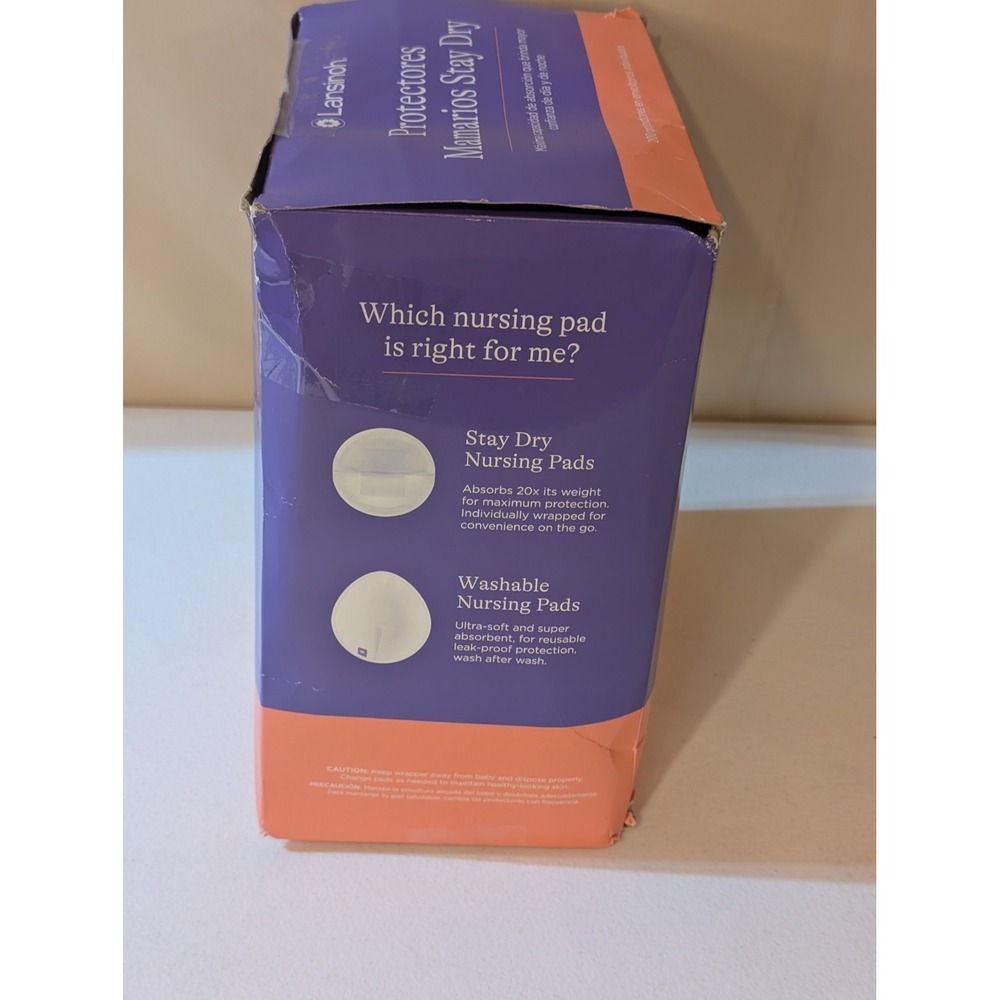 LANSINOH Stay Dry Nursing Pads 200 Ct Individually Wrapped – Distressed‎ Box - Picture 6 of 6